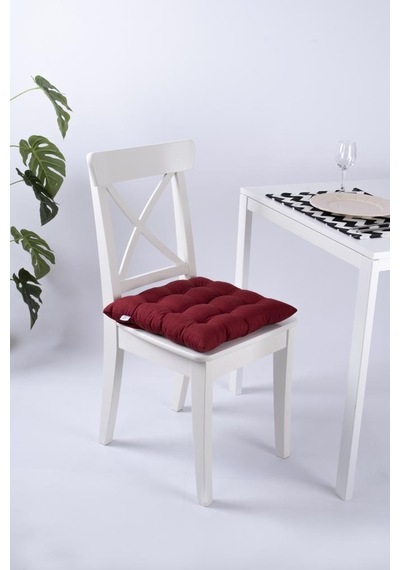 Altınpamuk Lüx Pofidik Sandalye Minderi Özel 9 Dikişli Bağcıklı 42x42cm 001