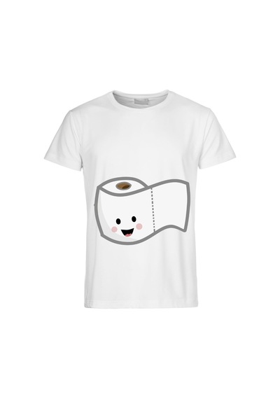 Sevimli Kaka Ve Tuvalet Kağıdı Tasarımlı Eş Tişörtleri - Komik Sevgili Tshirt Kombini Beyaz