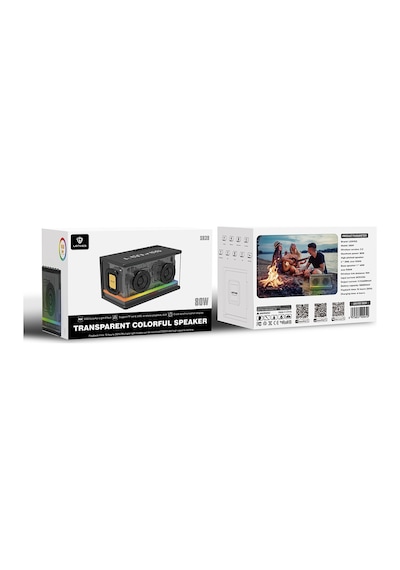 Lenyes S839 Rgb Işıklı Taşınabilir Tws Bluetooth Hoparlör V5.2 Siyah