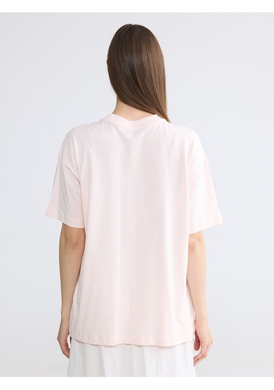 Lcw Modest Pembe Bisiklet Yaka Nakışlı Bluz