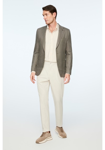 Morven Erkek Nefti Dokuma Trend Düz Slim Fit Mono Yaka Ceket 26ys002004708 Nefti