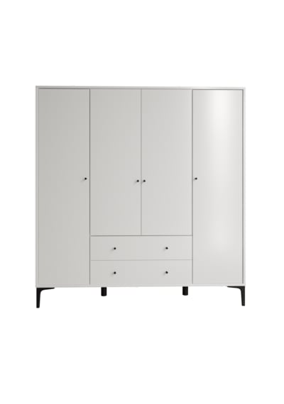 Focus White 4 Kapaklı,2 Çekmeceli Dolap/gardırop %100mdf
