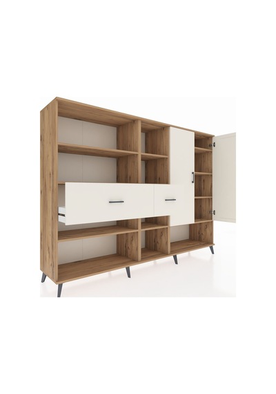 Hyperion Dolap 10 Raflı 2 Çekmeceli 2 Kapaklı 220x44x163 Çam-ayta Çam-aytaşı