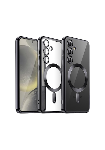 Fibaks Galaxy S22 Uyumlu Kılıf Kamera Lens Korumalı Magsafe Şarj Destekli Şeffaf Renkli Yumuşak Kapak