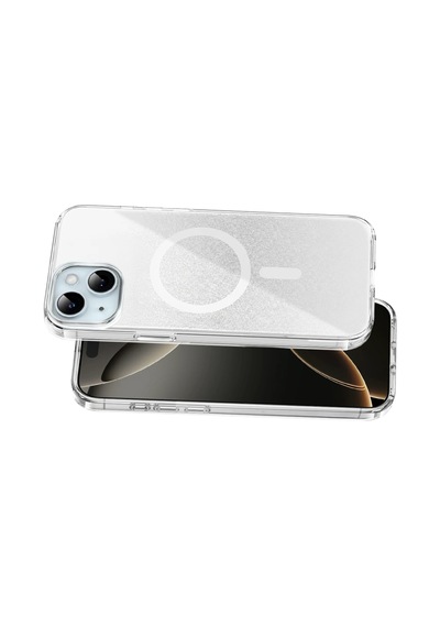 Onegif Apple iPhone Uyumlu 14 Sora Simli Magsafe Kapak - Beyaz Çr
