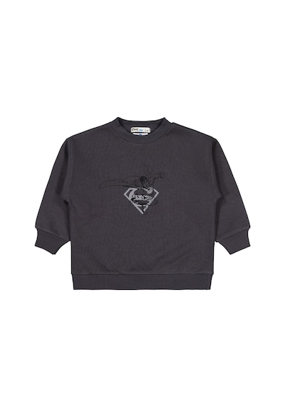 Superman Logo Baskılı 2-5 Yaş Sweatshirt - Gri Antrasit