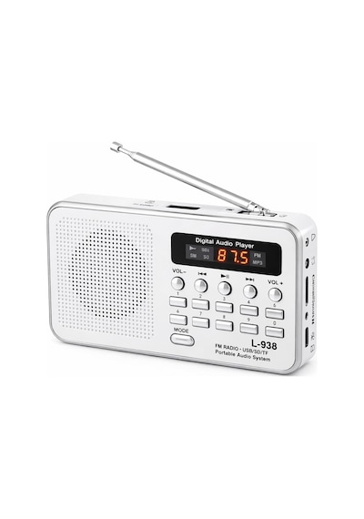 L-938 Şarjlı Taşınabilir Fm Radyo Dijital Ekranlı Usb/tf/sd/aux Destekli Bl-5c Bataryalı