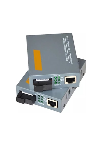 Fiber Optik Media Converter 10/100/1000M Sm 25Km Tek Core Set