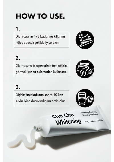 Unpa Kahve ve Sigara İçenler İçin Kore Beyazlatıcı Vegan Diş Macunu UNPA Cha Cha White Toothpaste