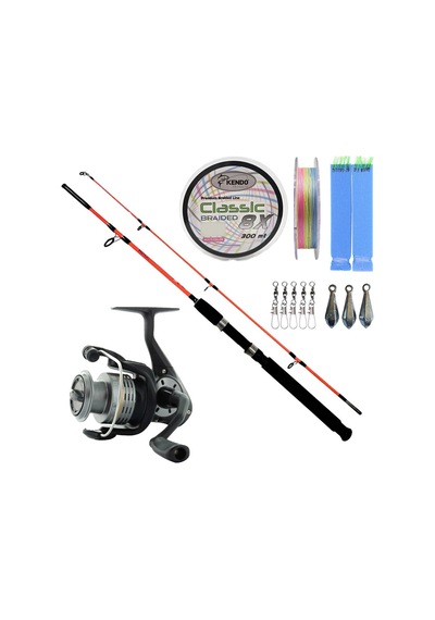 Yekoutdoor Bot-tekne Olta Seti Kendo Holiday Boat 1.50m 100-250gr 2 Parça Olta Kamışı&okuma Revenger Rv-65 Fd Olta Makinesi