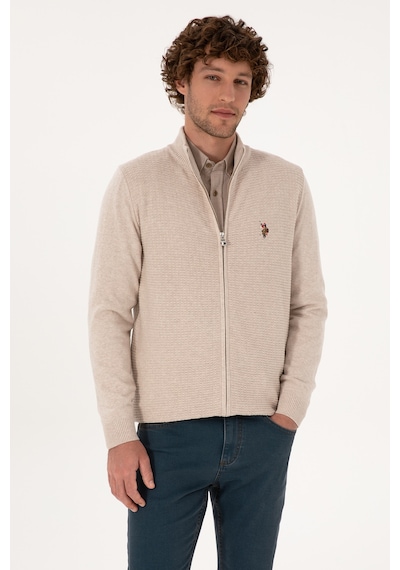 U.s. Polo Assn. Erkek Taş Melanj Hırka Triko 50307800-vr225 Tas Melanj