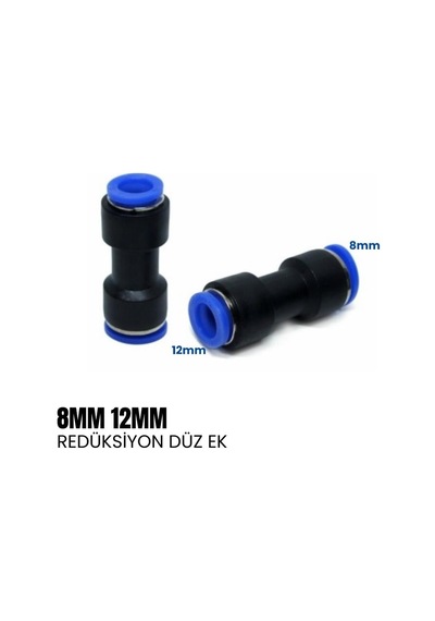 Shuıvan Pnömatik Rekor 8mm 12mm Redüksiyon Düz Ek - Şipşak-1095