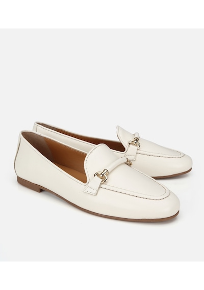 Hotiç Kadın Deri Siyah Toka Detaylı Klasik Loafer
