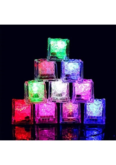 Led Light Ice Cube 12 Adet Led Işıklı Buz Küpü Renkli Kokteyl Işığı Renkli Led Işıklı Buz Küpü Parti Led
