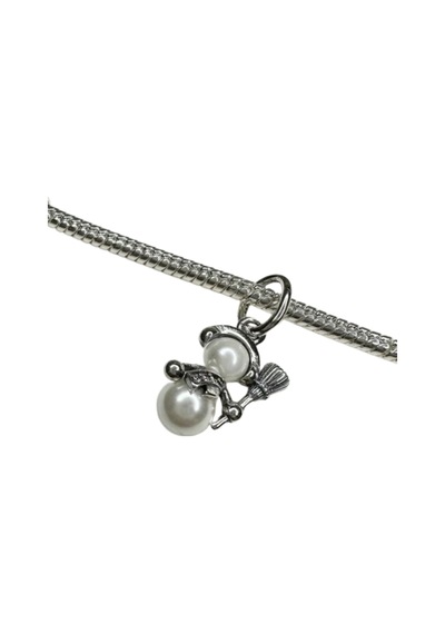 Işıltılı Kardan Adam Sallantılı Charm Gümüş