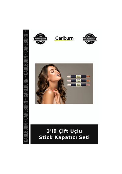 Özel Üretim Makyaj Kontür Aydınlatıcı Pratik Yüz Set 3'lü Çift Uçlu Stick Kapatıcı Seti