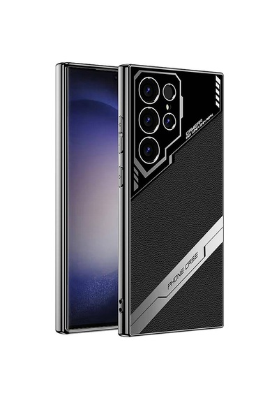 Zore Galaxy S23 Ultra Kılıf Kamera Korumalı Suni Deri Tasarım Nvth Yeni Seri Procase Kapak-siyah
