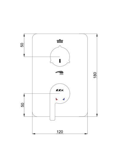 Eca Icon Ankastre Banyo Bataryası 2'lı Set / 2 Yollu 102167201H-Kde+102166201 Krom