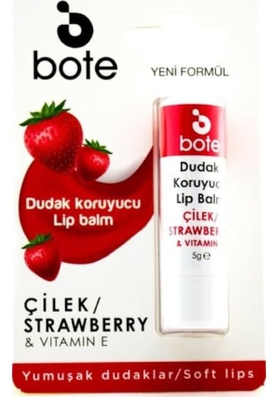 Bote Çilek Aromalı Dudak Koruyucu Lip Balm 5 Gr
