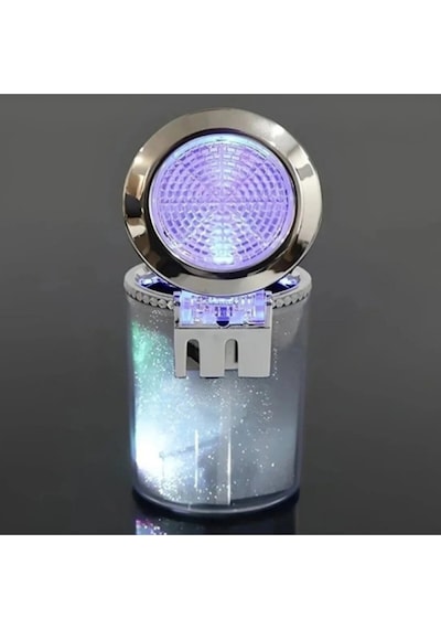 Rgb Işıklı Araç İçi Kokusuz Küllük Kapaklı Oto Küllük Led Bardaklık Uyumlu Universal