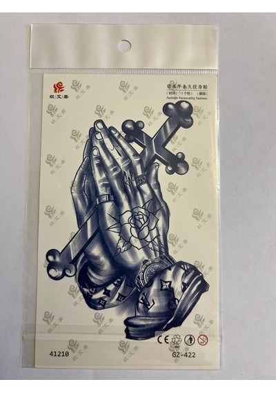 Dua Haç 18x11 Cm 1 Aylık Yarı Kalıcı Yapıştırma Geçici Dövme