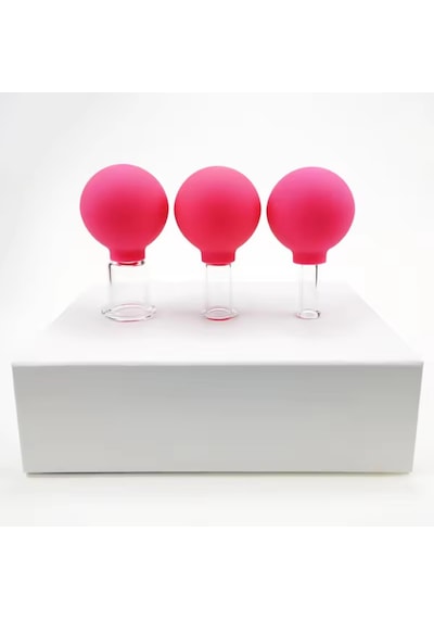 Mika Silikon Vakumlu Yüz Masaj Kupası 3'lü Set Gül Pembe Renk Mika Silikon Vakumlu Yüz Masaj Kupası 3'lü Set Gül Pembe Renk