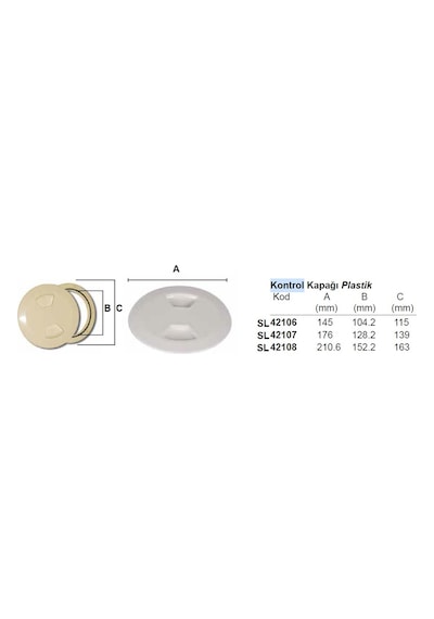 EVAL TEKNE  KAPAĞI Ø210MM