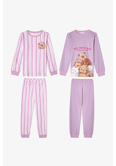 Penti Kız Çocuk Capy Community Pamuklu Uzun Kollu 2li Pijama Takımı Çok Renkli Penti Kız Çocuk Capy Community Pamuklu Uzun Kollu 2li Pijama Takımı Çok Renkli