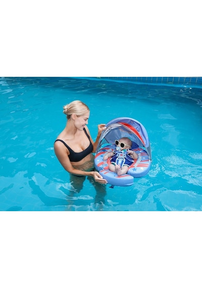 Mambobaby Yüzme Simidi - Deluxe, Emniyetli, Gölgelikli Ve Ayak Destekli