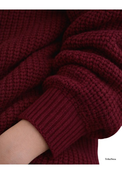 Trikonova Oversize Triko Kazak Bordo