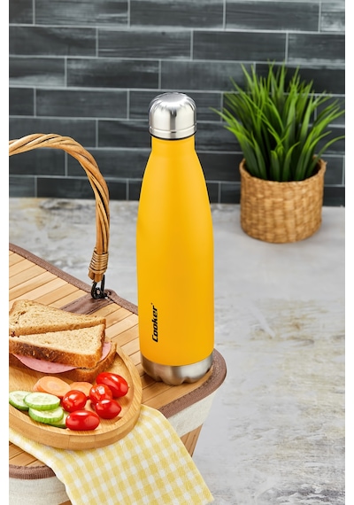 Cooker Hydrokeep 500 Ml Paslanmaz Çelik Şişe Termos Ckr2071 Turuncu