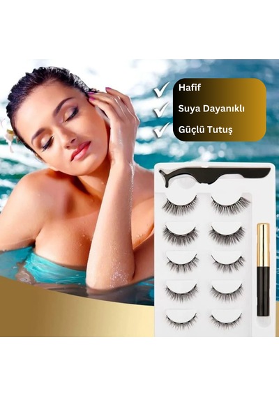 Reazeal Manyetik Kirpikler Ve Manyetik Eyeliner Seti, Takma Kirpi
