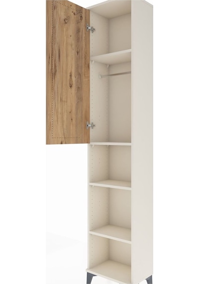 Arges Dolap 4 Raflı Tek Kapaklı Tek Askılı 44x30x221 Aytaşı-çam Aytaşı