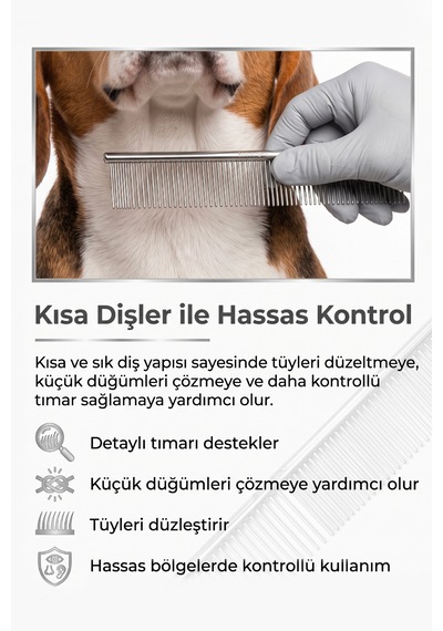 Artero Ginger Kısa Dişli Köpek Tarağı 18cm