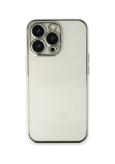 Newface Apple İphone 14 Pro Max Kılıf Razer Lensli Silikon - Gümüş