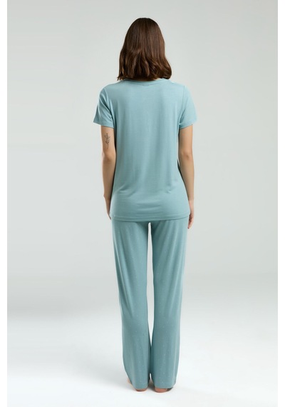 Pierre Cardin Kadın Yeşil Pijama Takımı Pc8985-s-v1 Yeşil