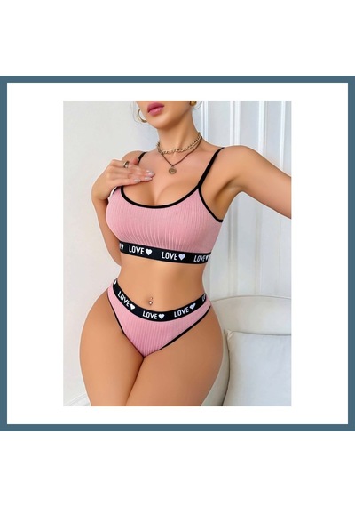 Agc Uygun Sepet Kadın Pembe Love Yazılı Sütyen Kilot Takımı 5167 Beden: L/xl Renk: Pembe Agc