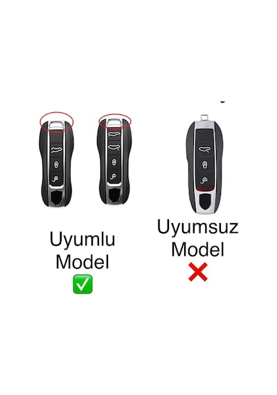 Porsche Uyumlu Panamera Cayenne 971 911 9Ya Macan Boxste Anahtar Kılıf Gold - Siyah