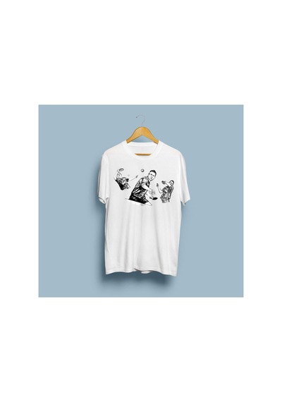 Bahriyeli Collection Oversize Masa Tenisi 2 Tasarım Unisex T-shirt Beyaz