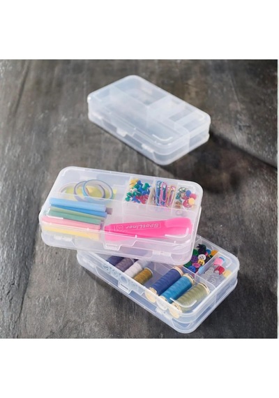 Şeffaf Plastik Bölmeli Çift Taraflı Hobi Dikiş Iğne Kutusu Düzenleyici Arduino Balıkçı Malzeme Saklama Organizer 1 Cok Renkli