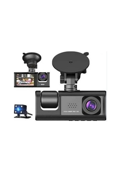 Carboon T717 3 Kameralı Full Hd Araç İçi Kamera Ön + Arka + İç Kayıt Gece Görüş G-sensör