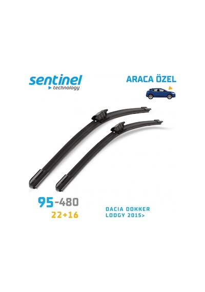 Araca Özel Silecek Takımı Muz Dacia Duster 2010-2017 Arası 22"+16" 2 Ön