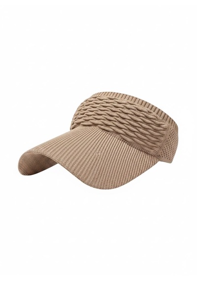 Giyu Shop Yazlık Örgü Dokulu Kadın Vizör Şapka - Spor Stil camel