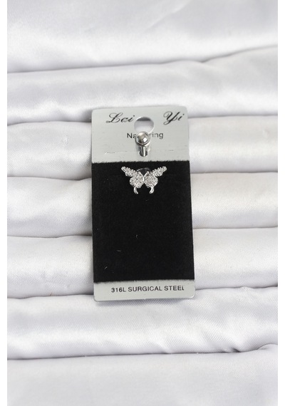 316l Cerrahi Çelik Kelebek Model Göbek Piercing Gümüş 71692834