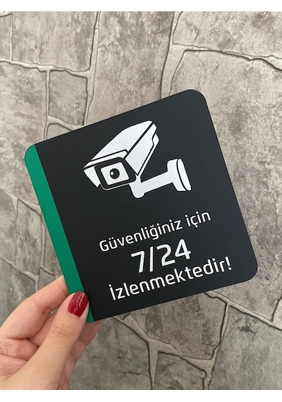 Pleksi Güvenlik Kamerası Uyarı Levhası