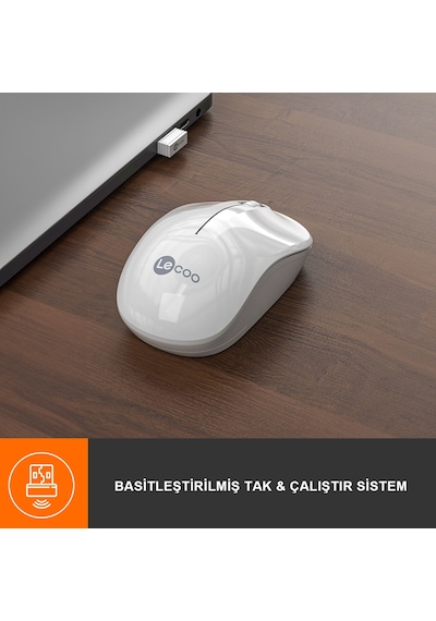 Lecoo WS206 Kablosuz 1200 DPI 3 Tuşlu Optik Mouse