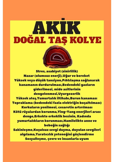 Sertifikalı Akik Doğal Taş Kolye Ayarlanabilir Doğal Taş Çok Fonksiyonlu Kolye 8mm Çok REnkli