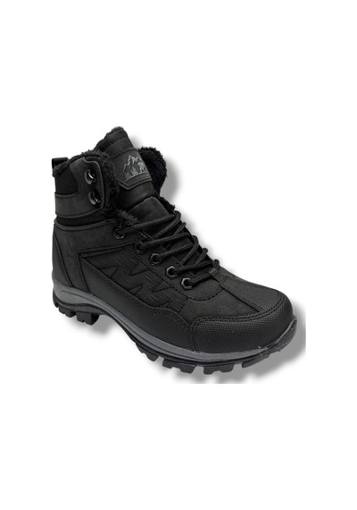 Cakgo 980-26 Deri İçi Kürklü Astar Anatomik Outdoor Erkek Çcouk Bot 36-39 Siyah