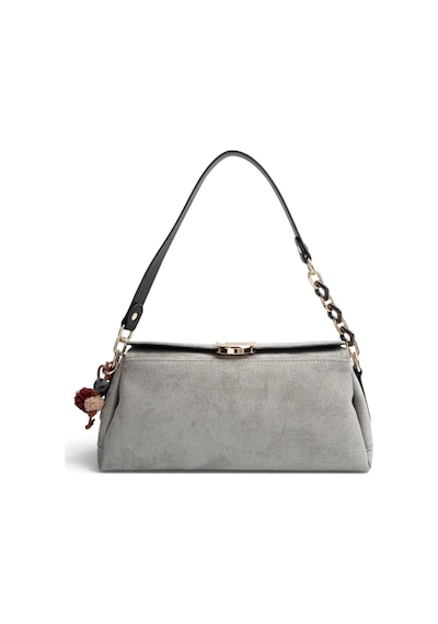 Silver & Polo Silver Polo Füme - Siyah Süet Kadın Omuz Çantası Sp1294