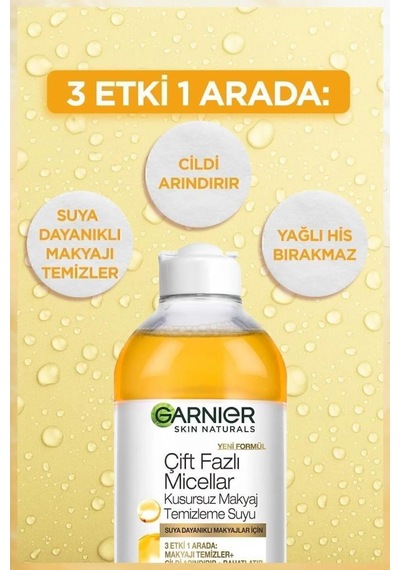 Garnier Çift Fazlı Micellar Makyaj Temizleme Suyu 2 x 400 ML